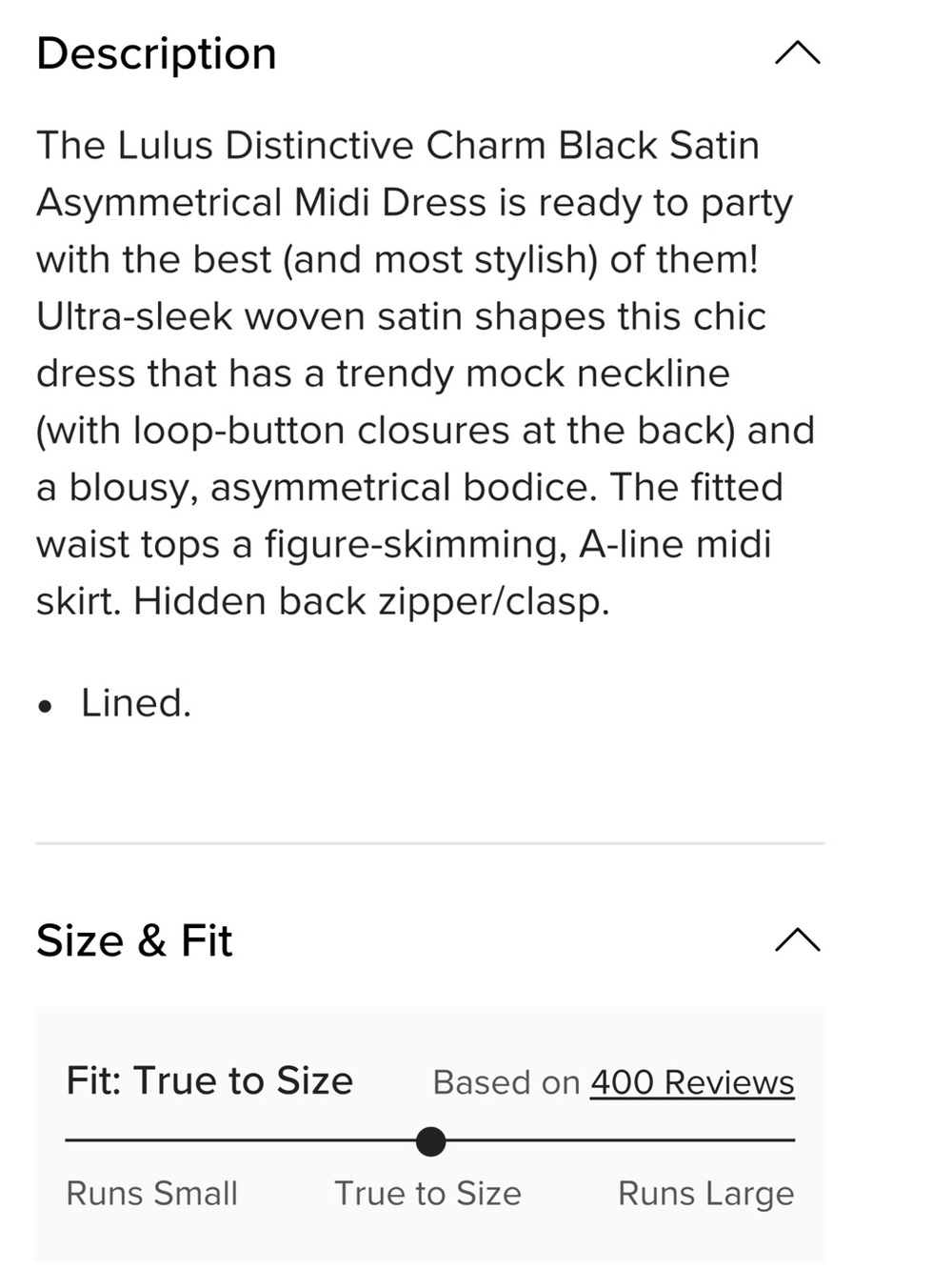 Lulus Distinctive Charm Black Satin Asymmetrical Mock Neck Satin Midi Dress M - Picture 13 of 15